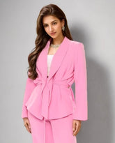 Blazers à taille froncée avec ceinture